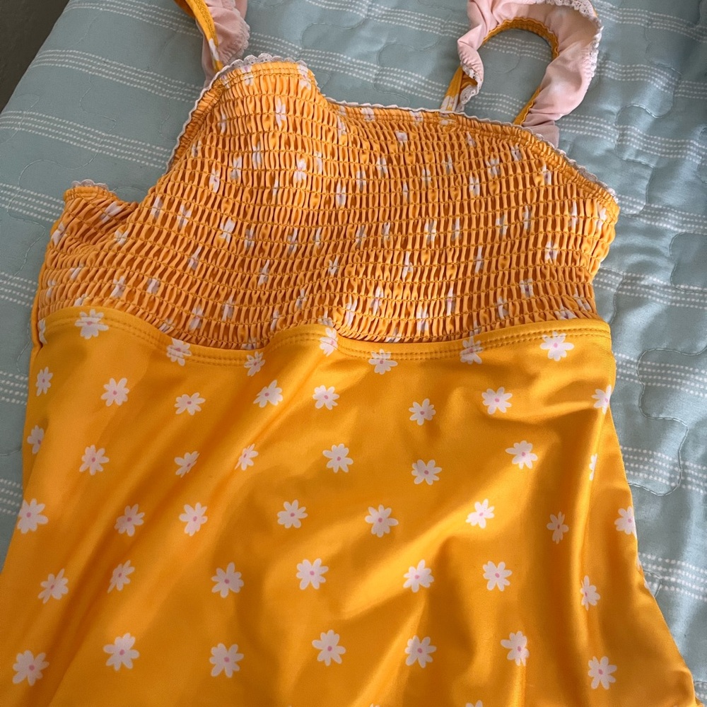 Yellow Floral Smocked Dress